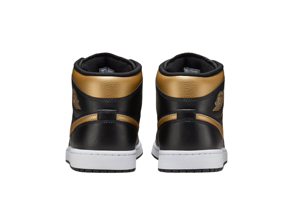 Nike Air Jordan 1 Mid Black Metallic Gold-Air Jordan-pikastore.cz
