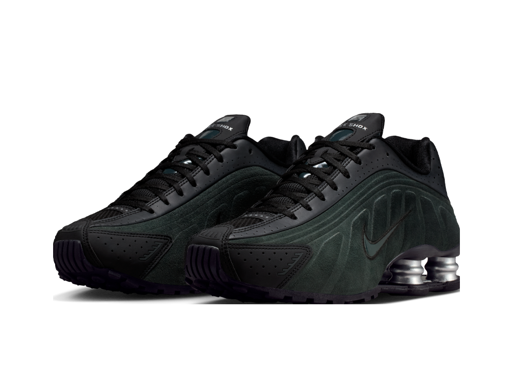 Nike Shox R4 Black Silver Seaweed (Womens)-Nike-pikastore.cz