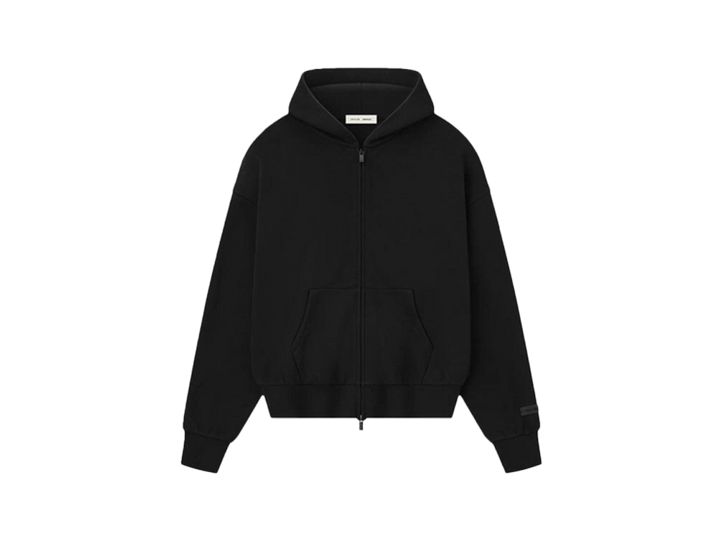 Fear of God Essentials Classic S25 Zip Hoodie Glossy Jet Black-Fear of God-pikastore.cz