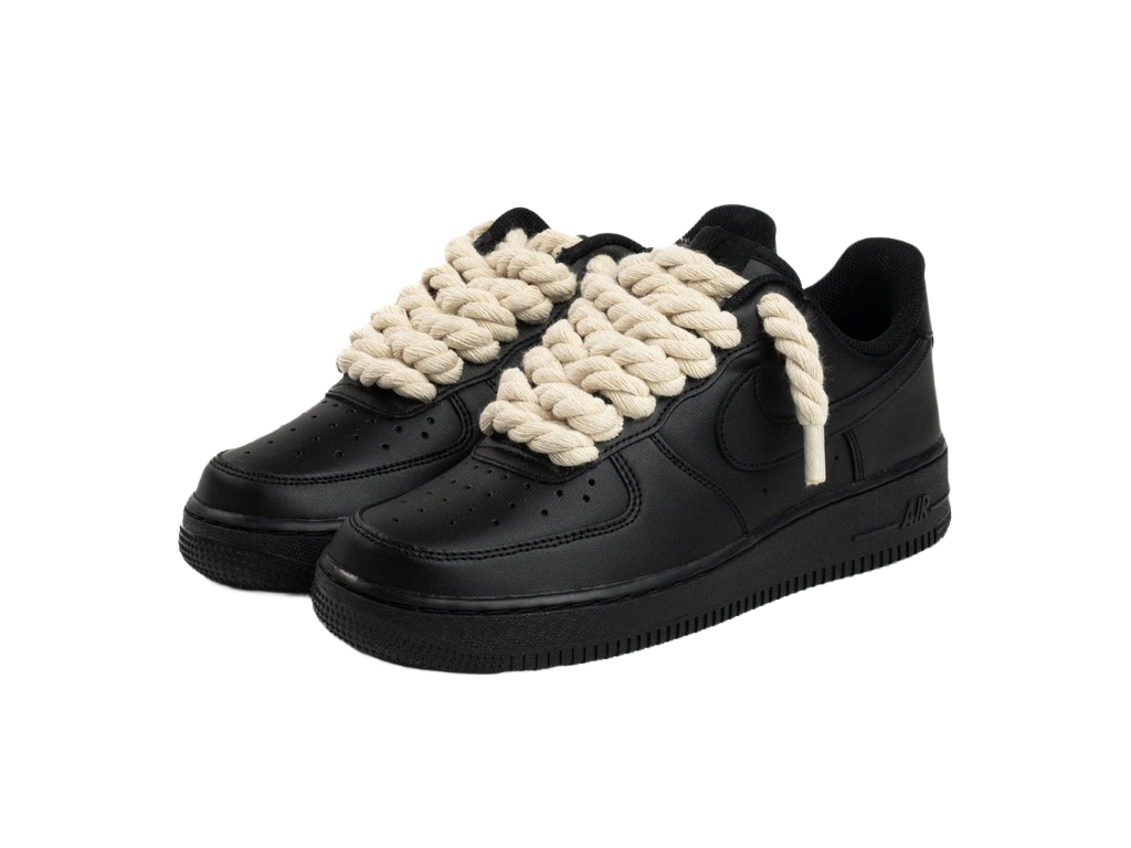 Nike Air Force 1 Black Low 07 Rope Laces Beige-Nike-pikastore.cz