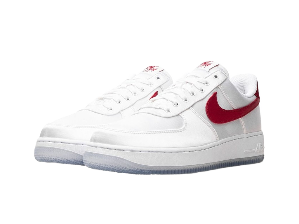 Nike Air Force 1 Low '07 Satin White Varsity Red (Women's)-sneakers-Nike-pikastore.cz