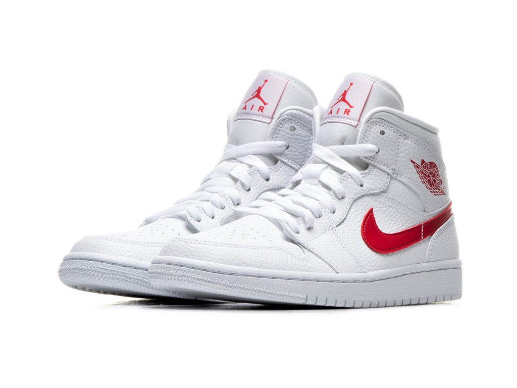 Nike Wmns Air Jordan 1 Mid White University Red-Air Jordan-pikastore.cz