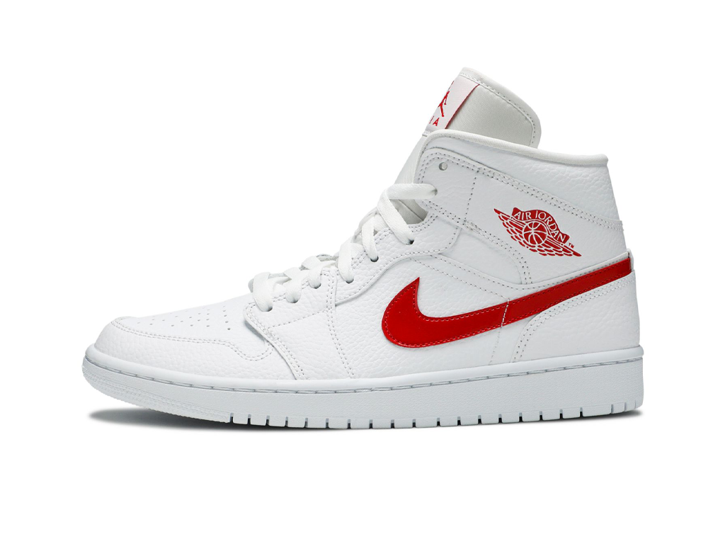 Nike Wmns Air Jordan 1 Mid White University Red-Air Jordan-pikastore.cz