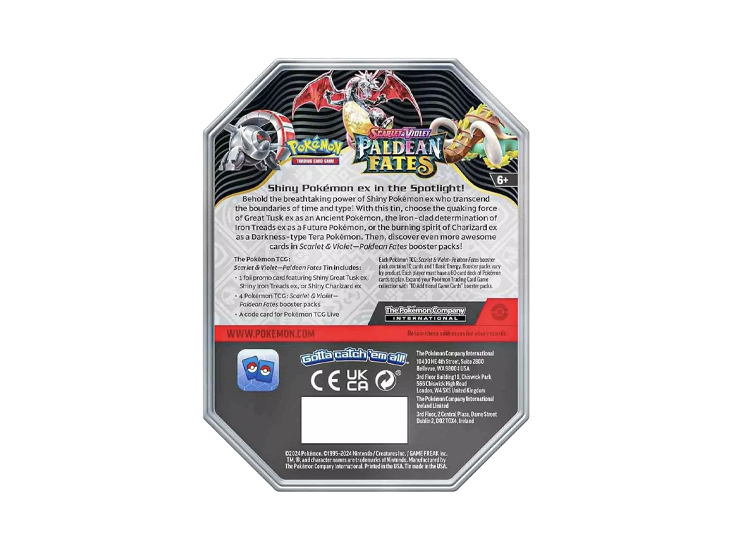 Paldean Fates: Iron Treads ex Tin-Pokemon-pikastore.cz