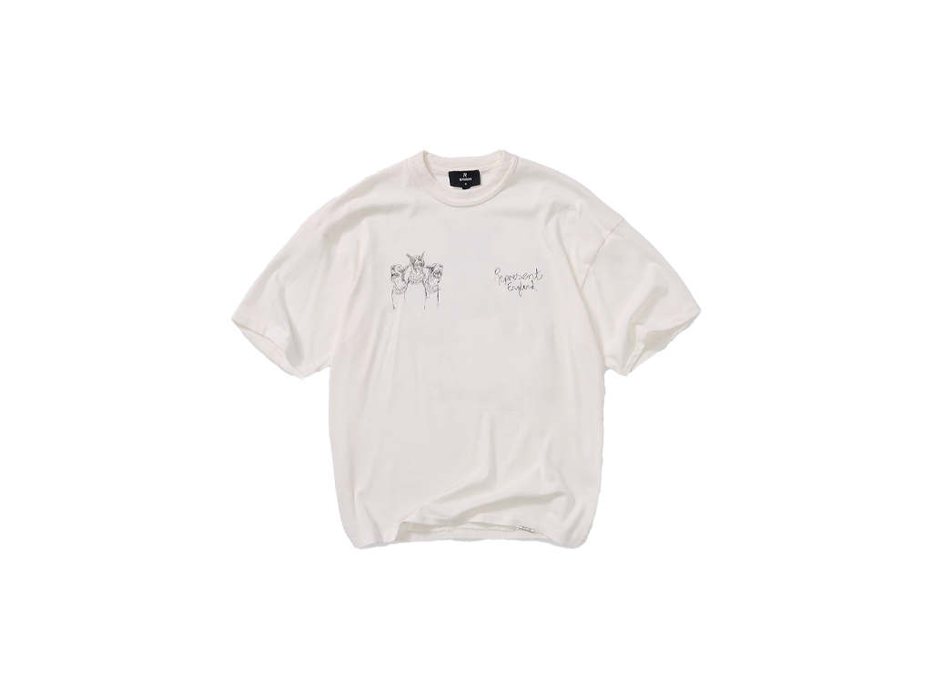 Represent Hand Drawn Thoroughbred T-Shirt Flat White