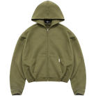 Represent Initial Boxy Zip Through Hoodie Army Green-Represent-pikastore.cz