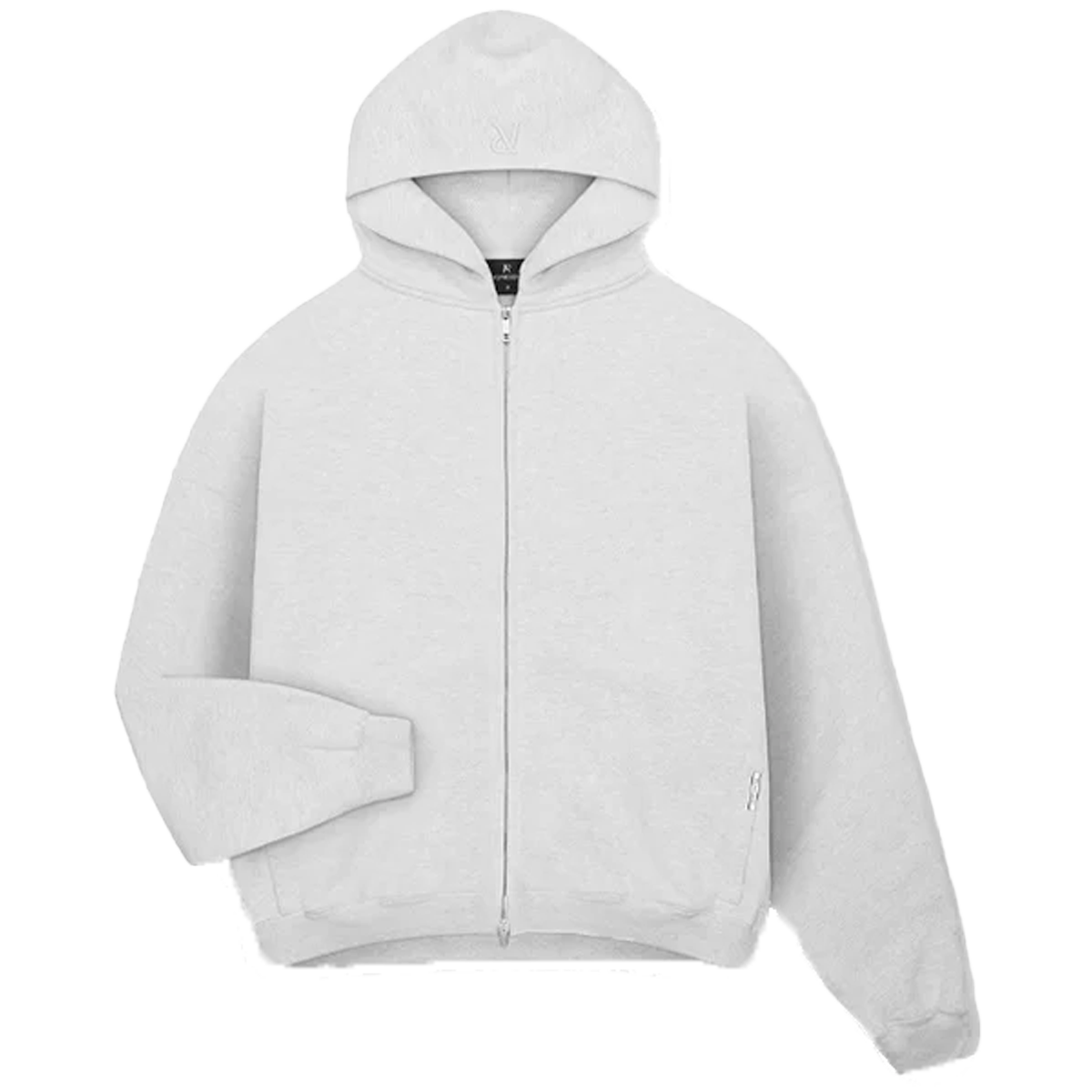 Represent Initial Boxy Zip Through Hoodie Ice Grey Marl-Represent-pikastore.cz