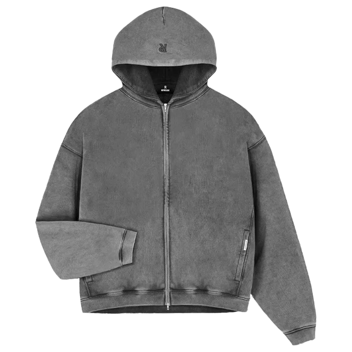 Represent Initial Boxy Zip Through Hoodie Vintage Grey-Represent-pikastore.cz