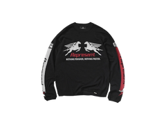 Represent Mesh Pegasus Long Sleeve T-Shirt Jet Black
