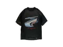 Represent Only The Strong Survive Shark Vintage Black T-Shirt