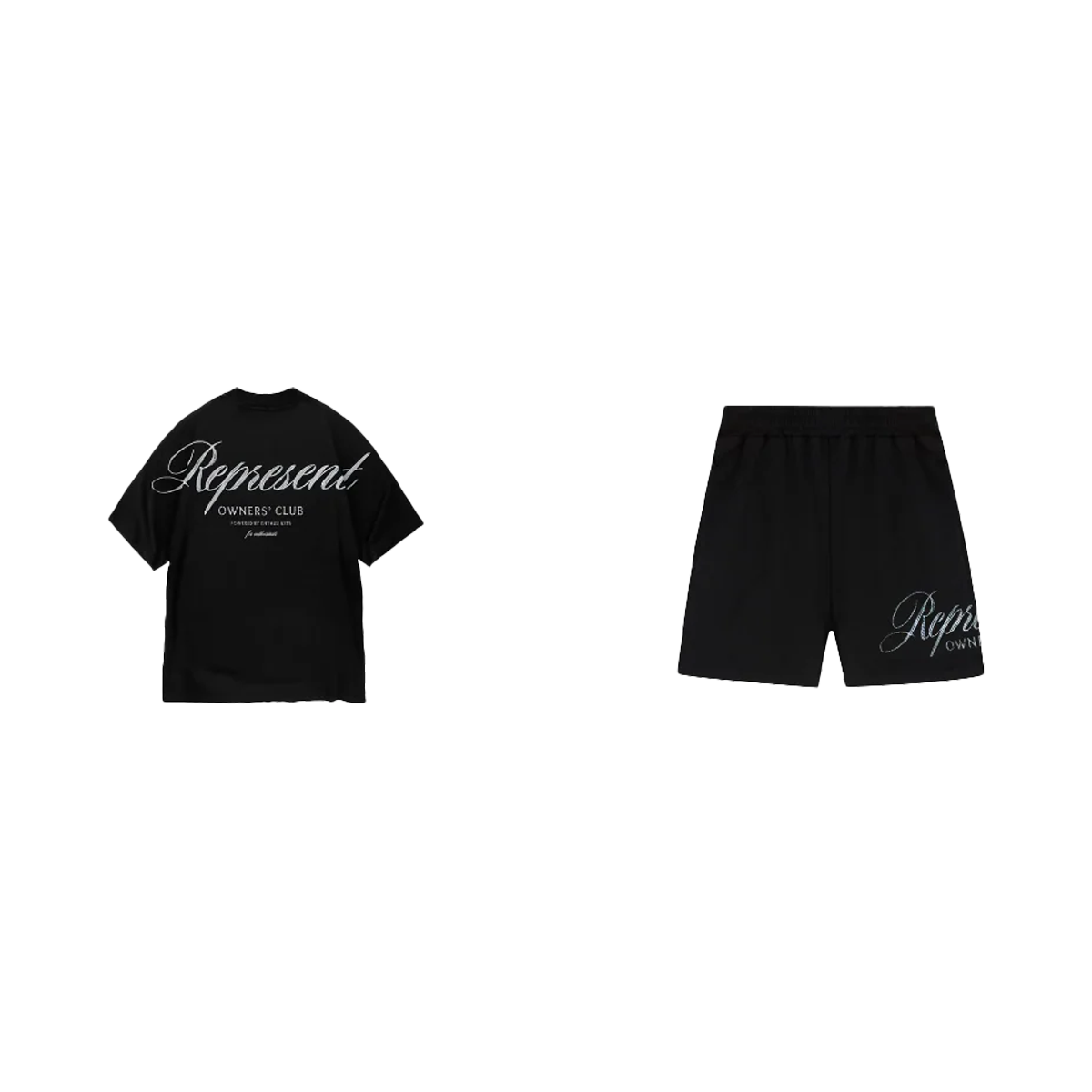 Represent Owners Club Script T-Shirt + Shorts Black - SET-Bundle-Represent-pikastore.cz