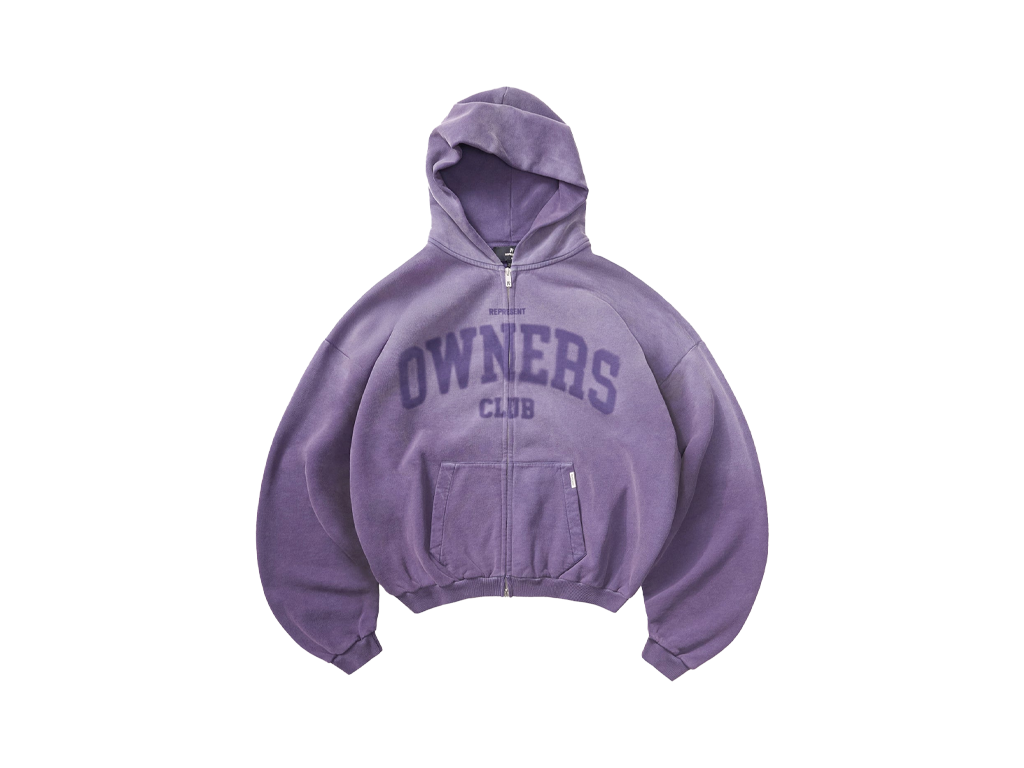 Represent Owners Club Zip Through Hoodie Deep Purple-Represent-pikastore.cz