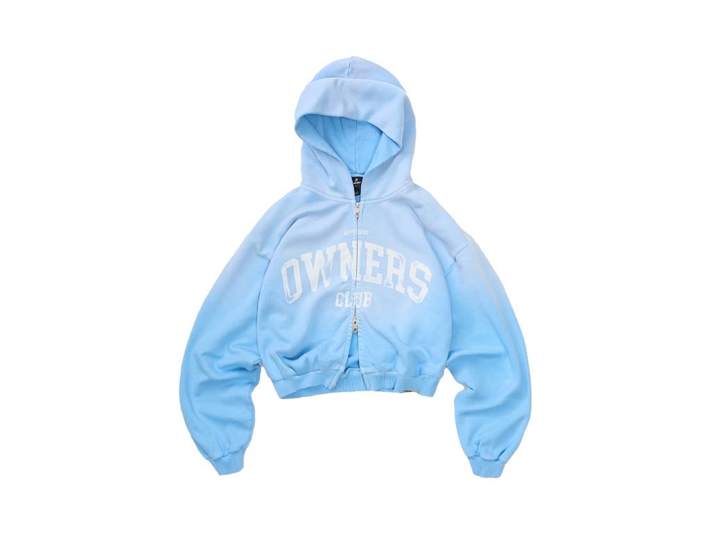 Represent Owners Club Zip Through Hoodie Sky Blue-Represent-pikastore.cz