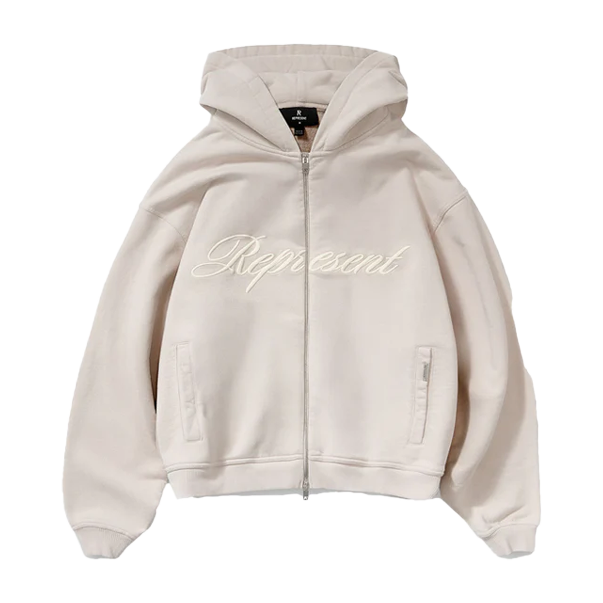 Represent Script Logo Zip Hoodie Concrete-Represent-pikastore.cz