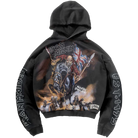 Represent X Iron Maiden Steed Hoodie Stained Black-Represent-pikastore.cz
