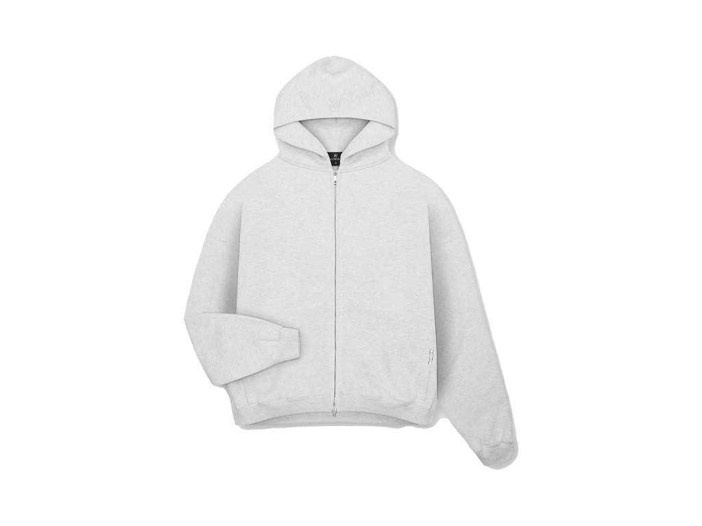 Represent Initial Boxy Zip Through Hoodie Ice Grey Marl-Represent-pikastore.cz