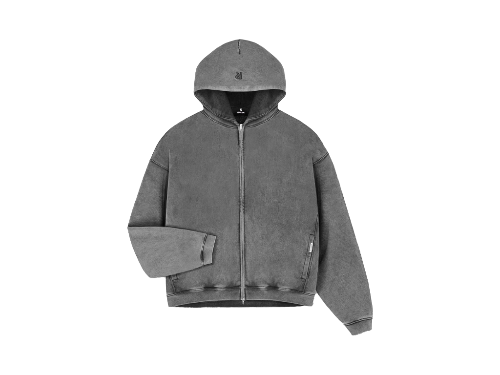 Represent Initial Boxy Zip Through Hoodie Vintage Grey-Represent-pikastore.cz