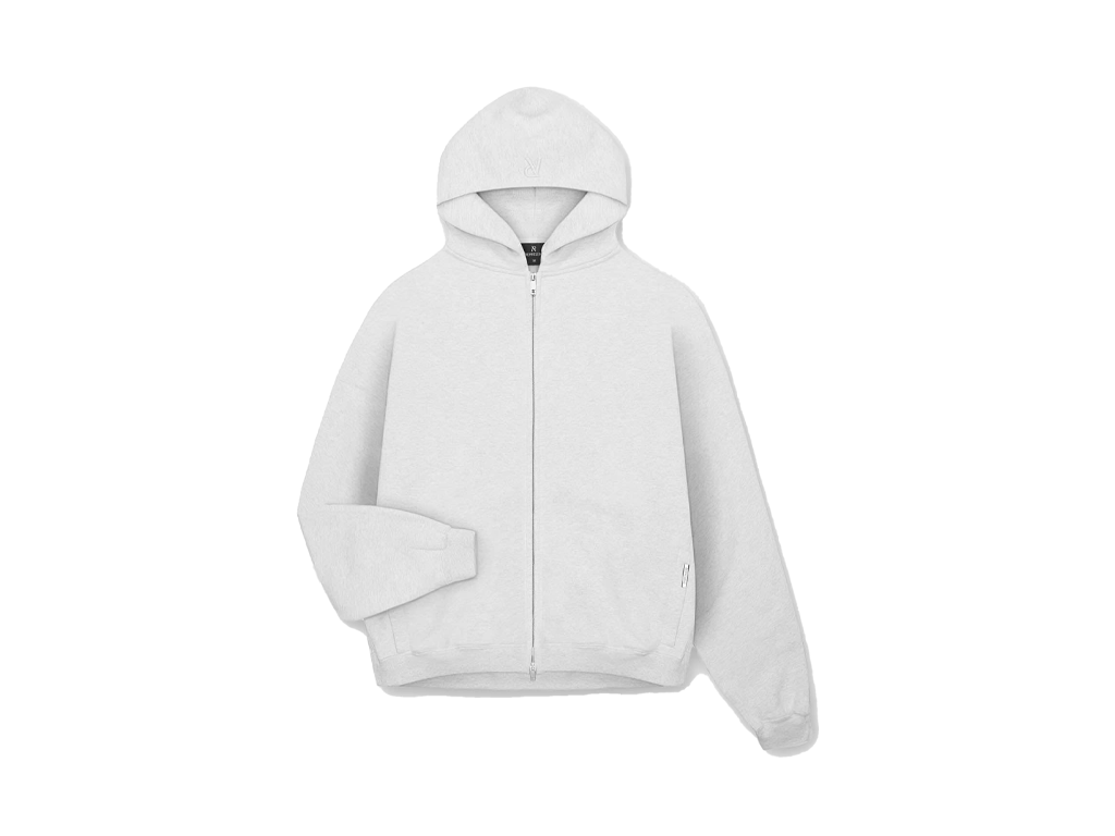 Represent Initial Oversized Zip Hoodie Ice Grey Marl-Represent-pikastore.cz