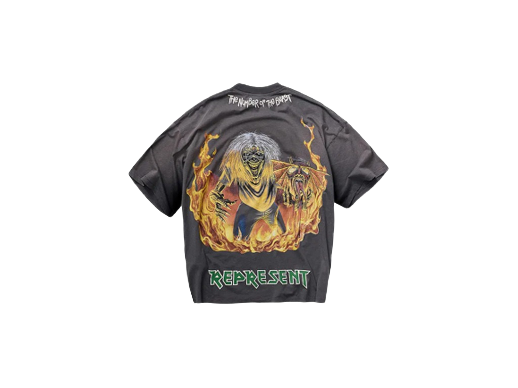 Represent X Iron Maiden Number Of Beast T-Shirt Sunfade Grey-Represent-pikastore.cz