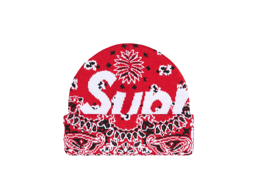 Supreme Bandana Big Logo Beanie Red-Supreme-pikastore.cz