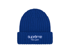 Supreme Chunky Rib Classic Logo Beanie Royal