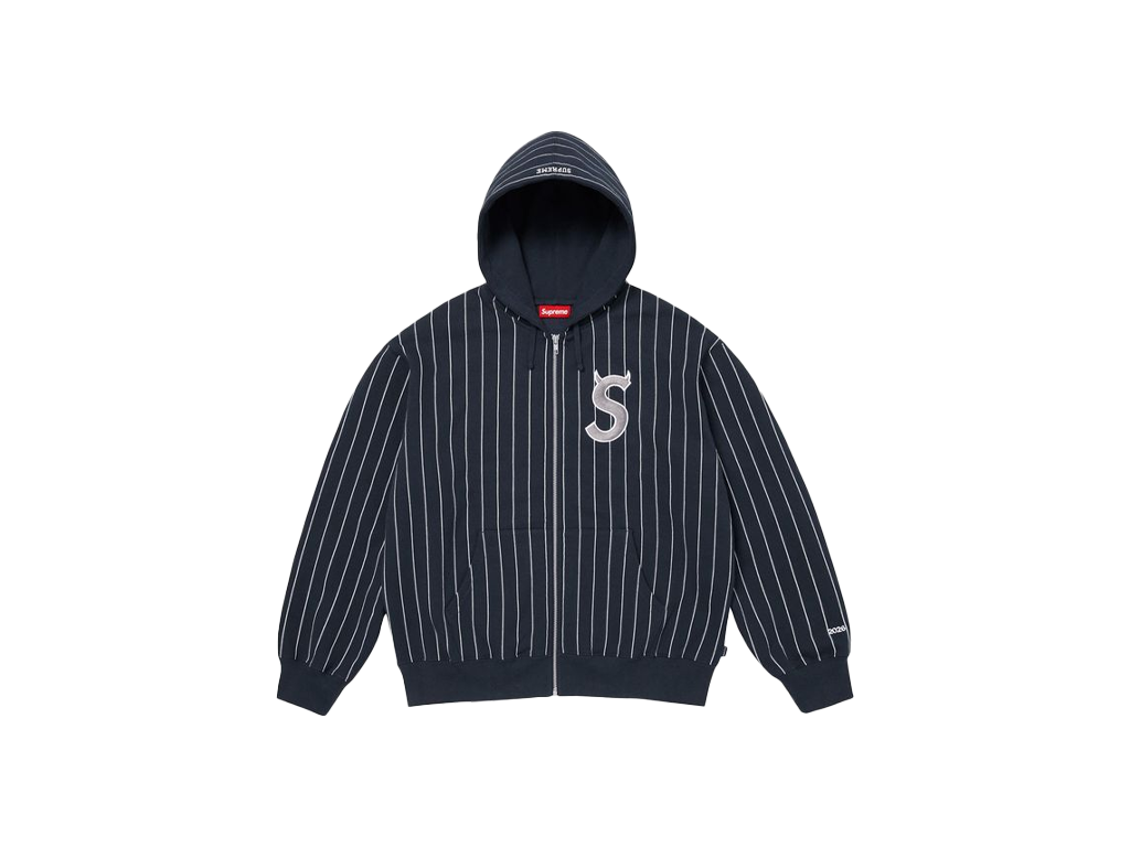 Supreme Devil S Logo Zip Up Hooded Sweatshirt Stripe-Supreme-pikastore.cz