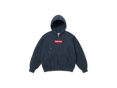 Supreme MM6 Maison Margiela Box Logo Zip Up Hooded Sweatshirt Navy