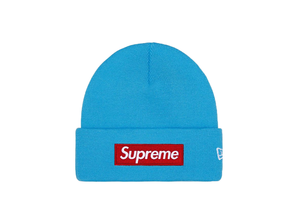 Supreme New Era Box Logo Beanie (FW25) Cyan