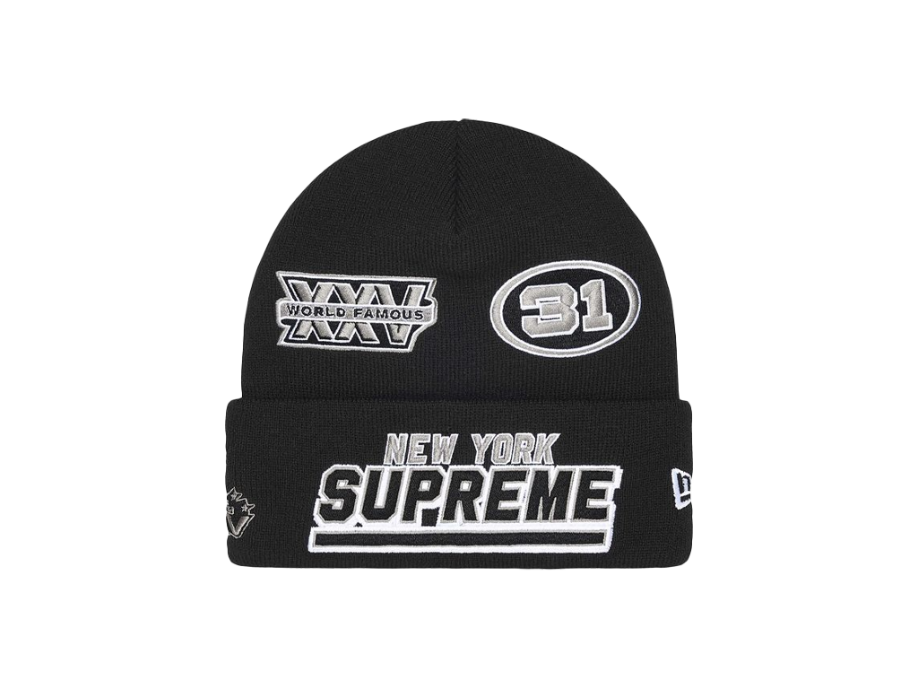 Supreme New Era Football Beanie Black-Supreme-pikastore.cz