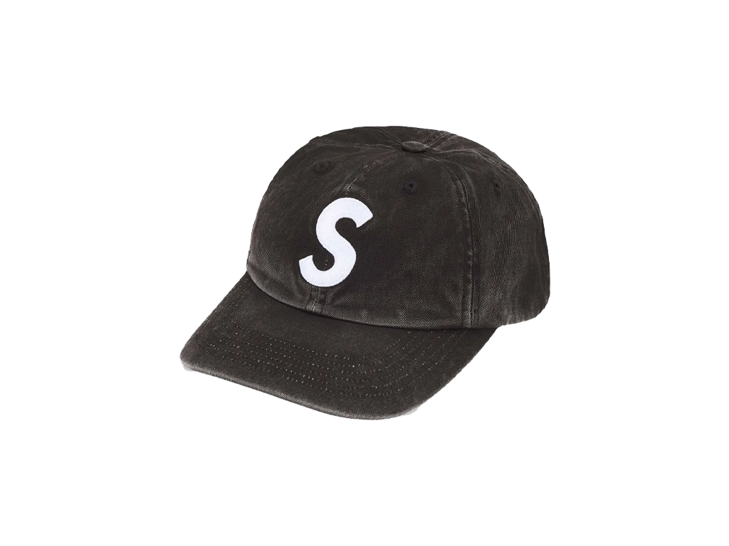 Supreme Pigment Coated 2-Tone S Logo 6-Panel Black-Supreme-pikastore.cz