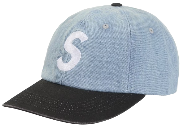 Supreme Pigment Coated 2-Tone S Logo 6-Panel Dark Denim-Supreme-pikastore.cz