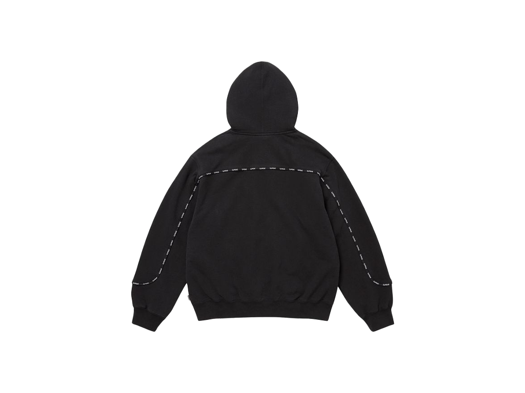Supreme Piping Zip Up Hooded Sweatshirt Black-Supreme-pikastore.cz