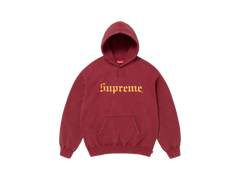 Supreme Washed Old English Hooded Sweatshirt Cardinal