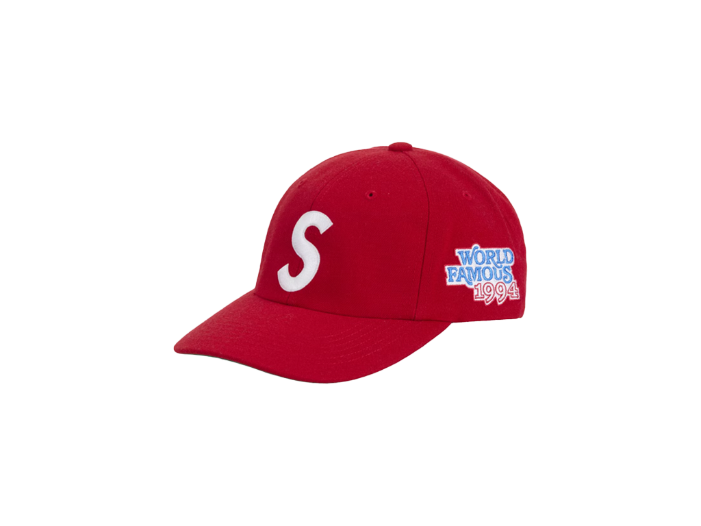 Supreme World Famous S Logo 6-Panel Red-Supreme-pikastore.cz