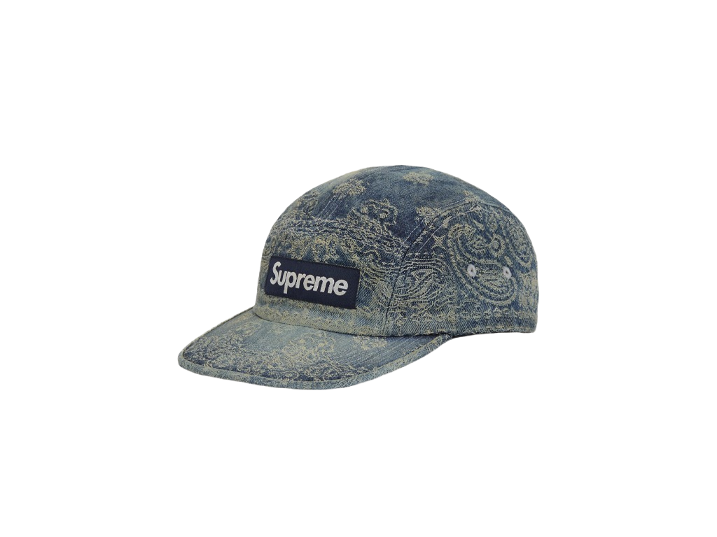 Supreme Bandana Jacquard Denim Camp Cap Blue-Supreme-pikastore.cz