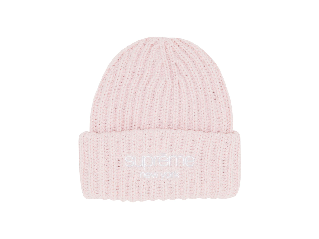 Supreme Classic Logo Chunky Ribbed Beanie (FW24) Light Pink-Supreme-pikastore.cz