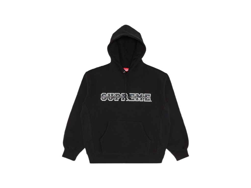 Supreme Collegiate Acronym Hooded Sweatshirt Black-Supreme-pikastore.cz