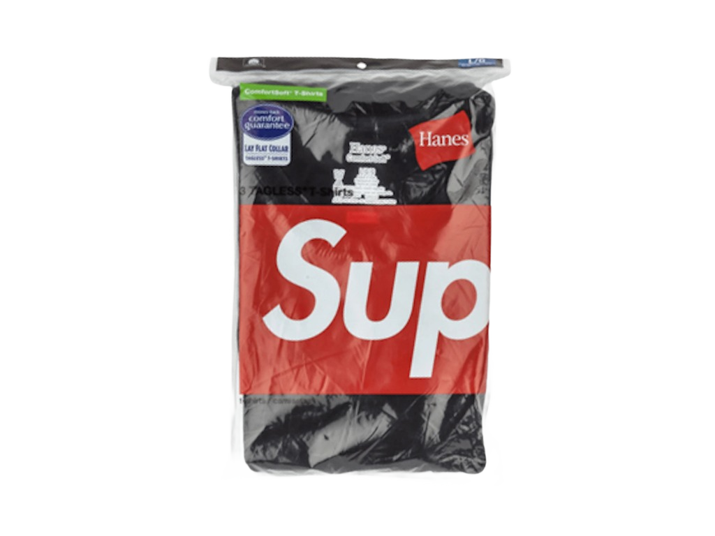Supreme Hanes Tagless Tees (3 Pack) Black-Supreme-pikastore.cz