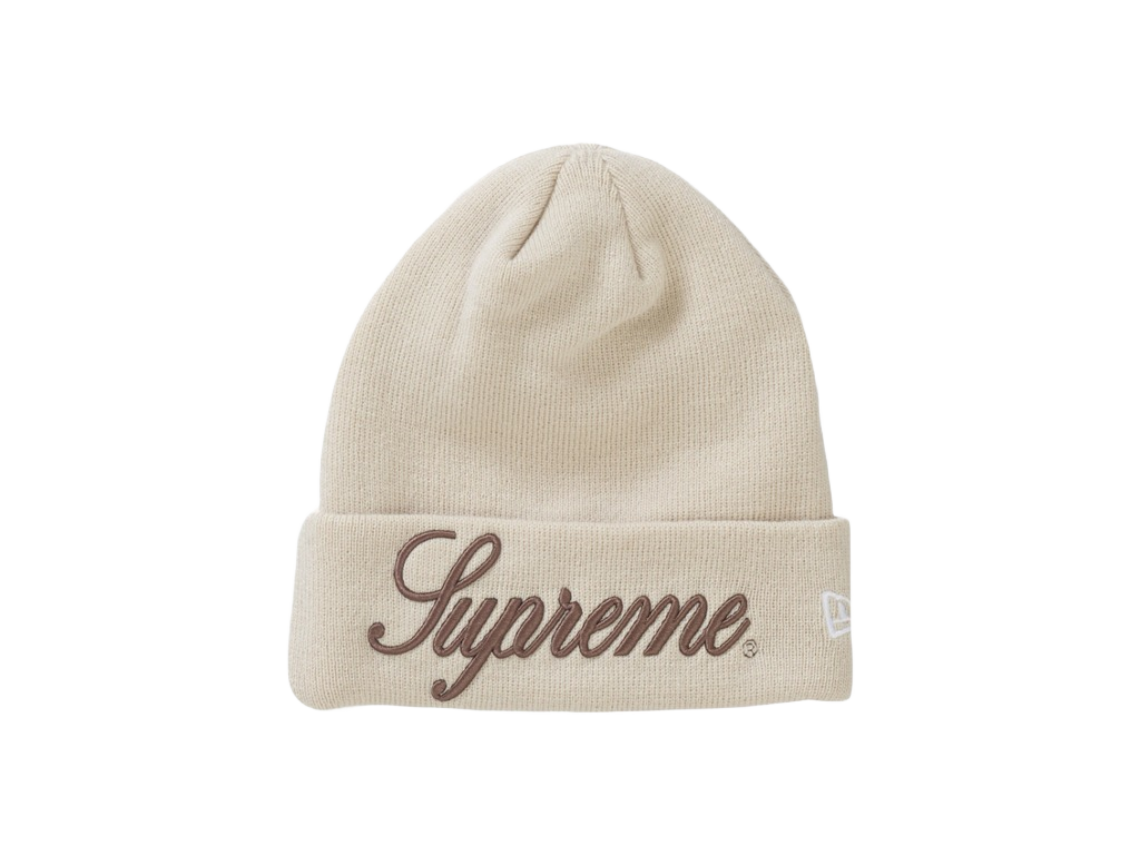 Supreme New Era Script Beanie Natural-Supreme-pikastore.cz