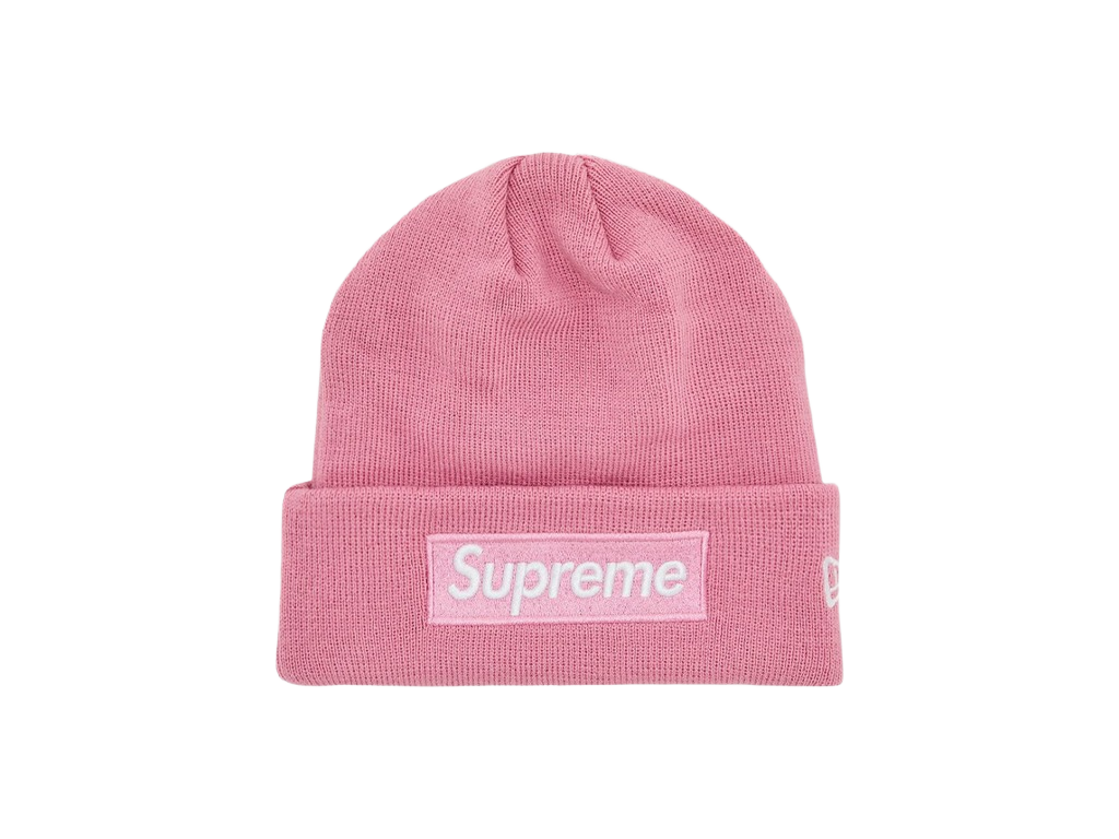 Supreme x New Era Box Logo Beanie Dusty Pink-Supreme-pikastore.cz