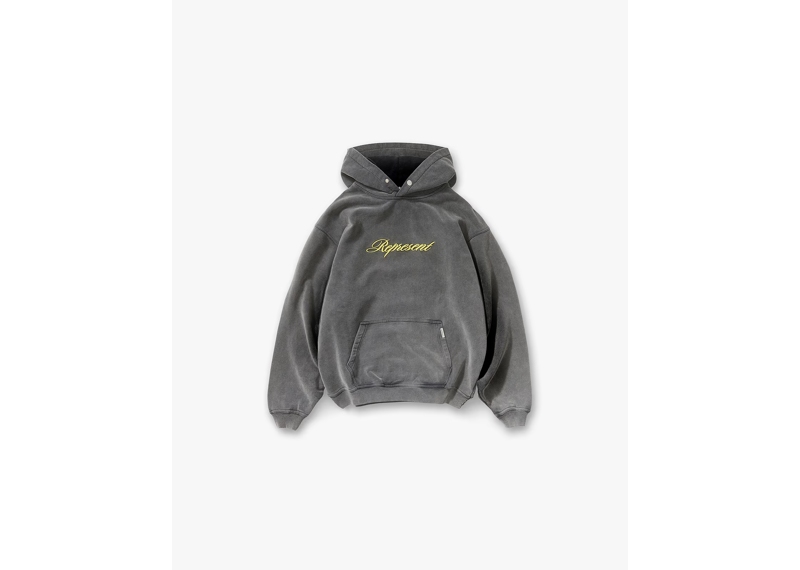 Represent Script Logo Hoodie Vintage Black-Represent-pikastore.cz