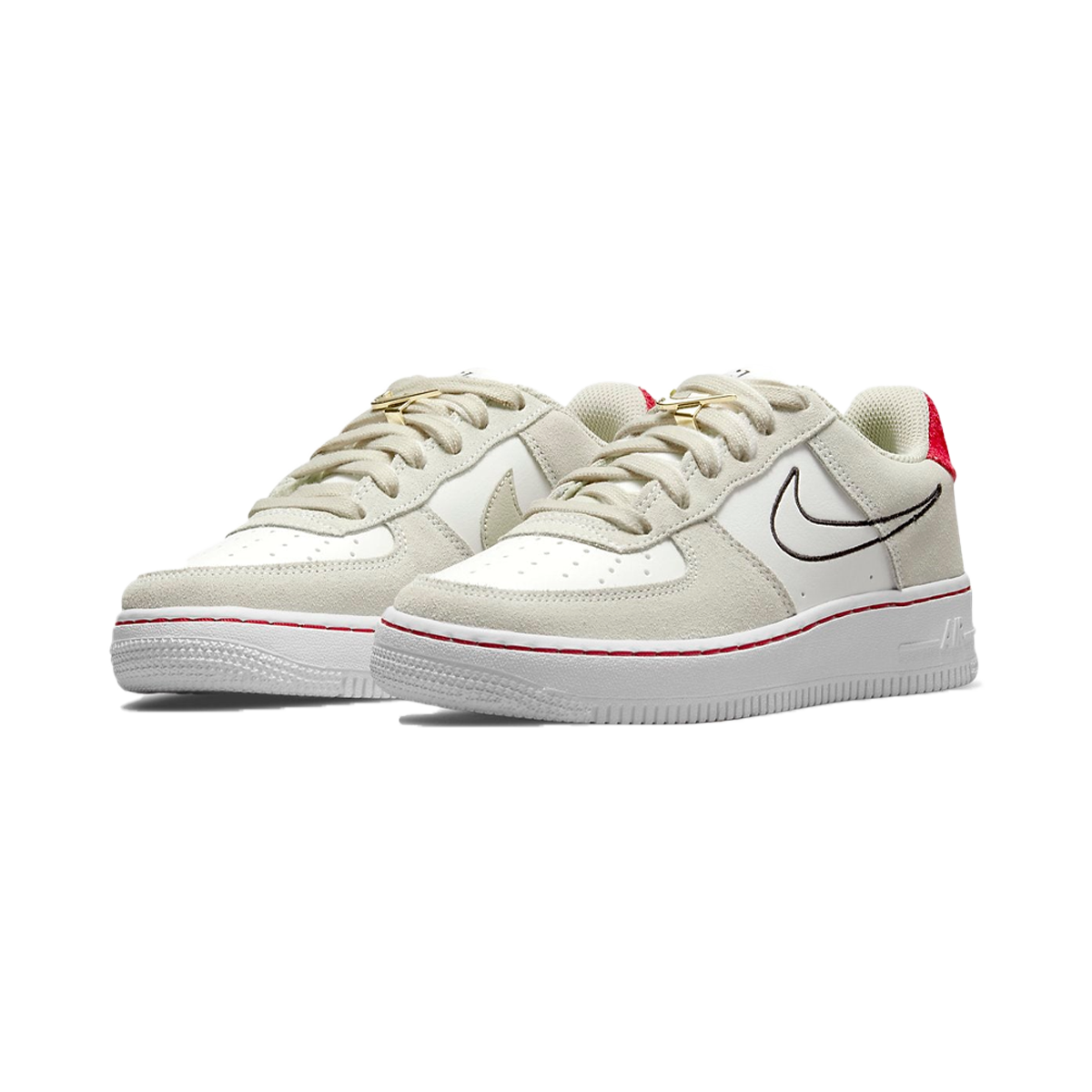Nike Air Force 1 LV8 S50 GS Light Stone University Red-Nike-pikastore.cz