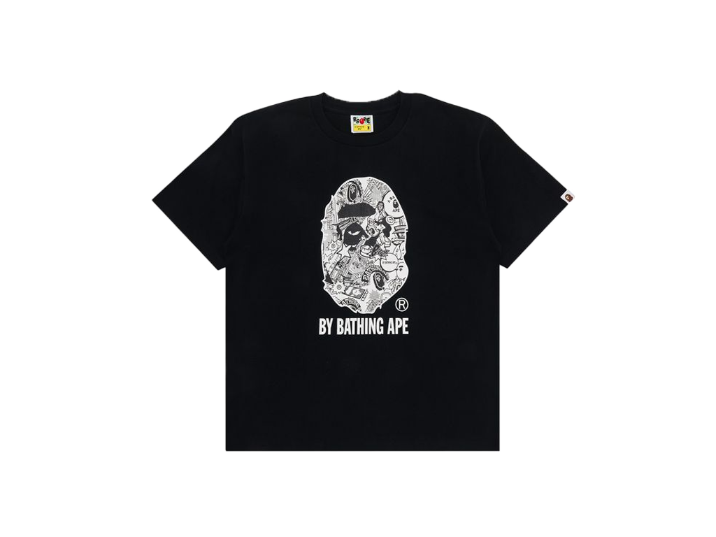 BAPE Comic Art Ape Head Tee Black
