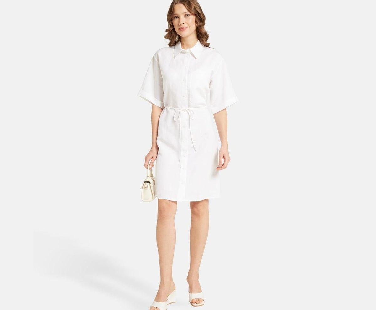 Calvin Klein Shirt dress White – košile – fotka 5 z 5