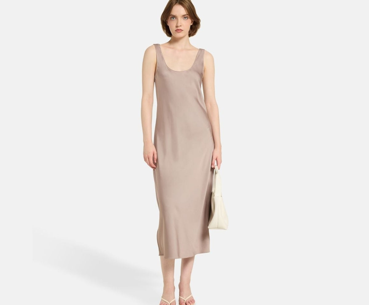 Calvin Klein Satin dress Hero Greige – Bekleidung – Foto 5 von 5