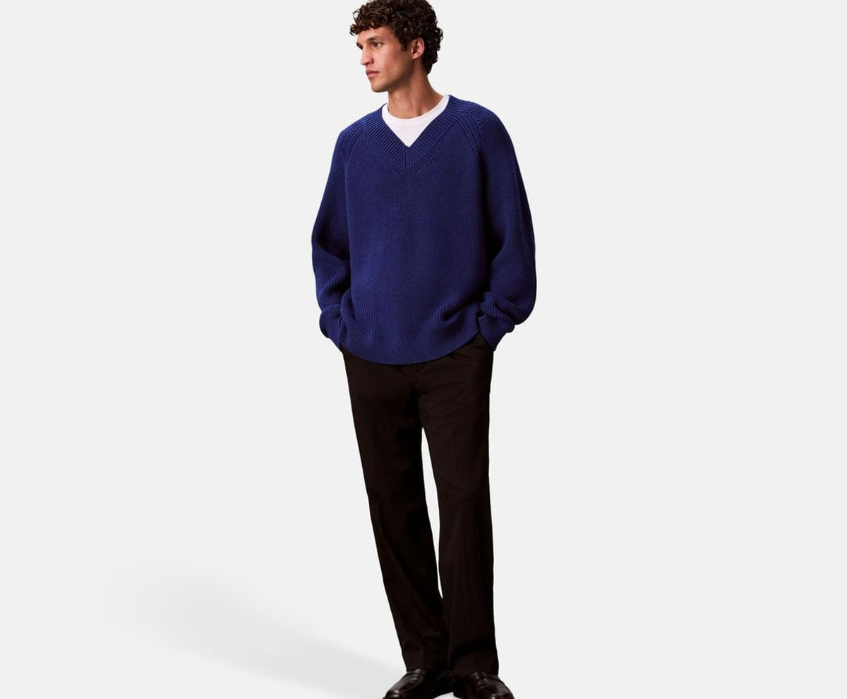 Calvin Klein Wool-blend pullover Blue – hanorac – fotografia 5 din 5