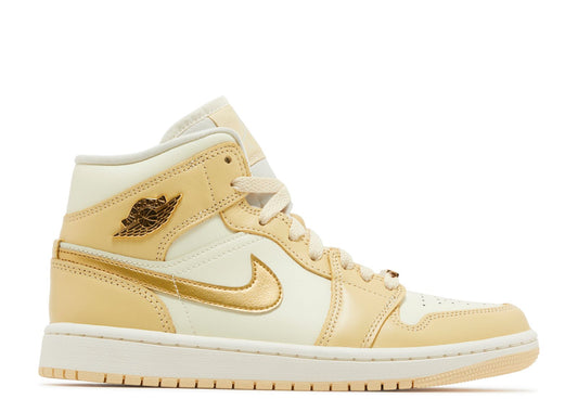 Nike Wmns Air Jordan 1 Mid Pale Vanilla Gold