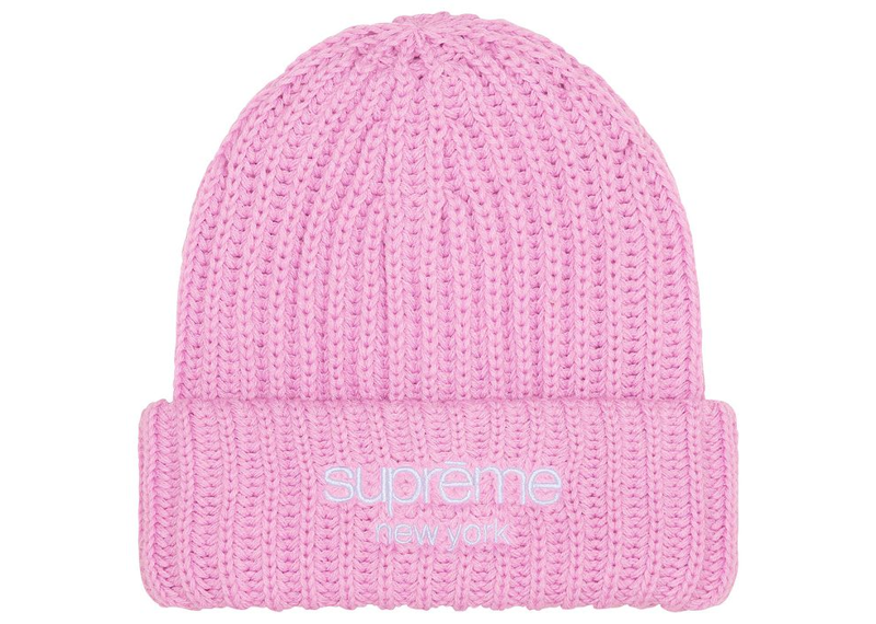 Supreme Chunky Rib Classic Logo Beanie Pink-Supreme-pikastore.cz