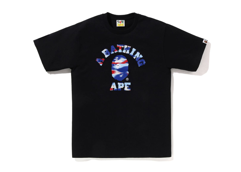 A Bathing Ape Men Black Screen Camo College Tee Blue-Bape-pikastore.cz