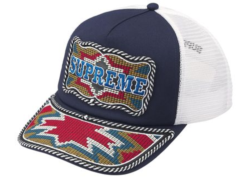 Supreme Western Embroidered Mesh Back 5-Panel Navy